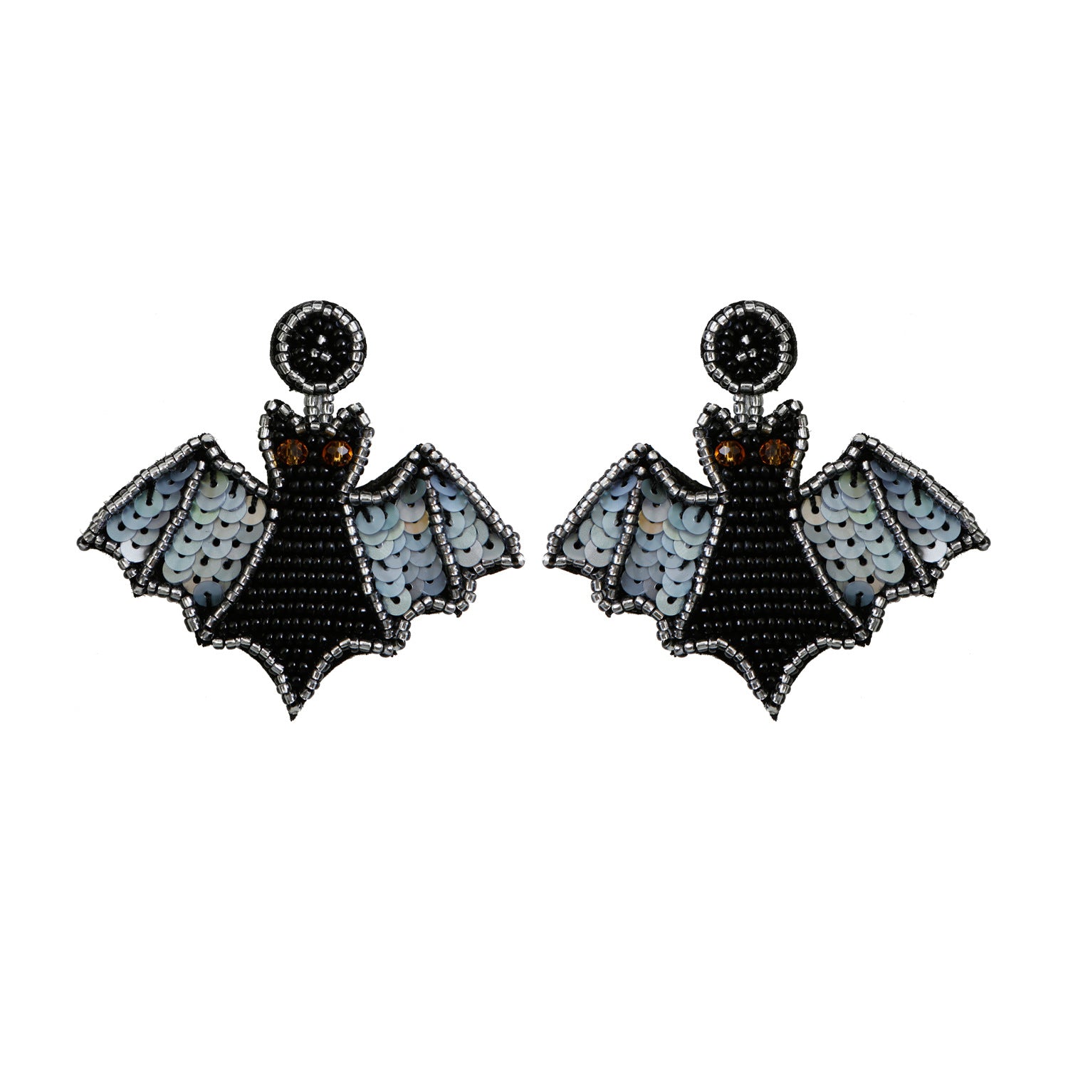 Wholesale Halloween Hat Ghost Creative Rice Bead Pumpkin Bat Exaggerated Earrings